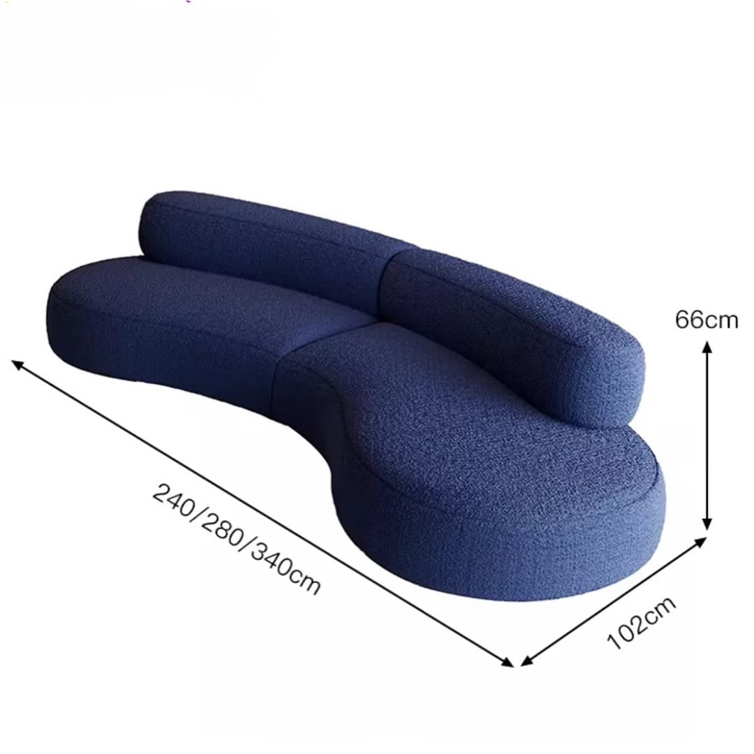 Luminara Blue Curved Sofa - Image 3